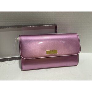 Kate Spade Kenzie Wristlet Quartz Pink Snap Closure Patent Leather NWT